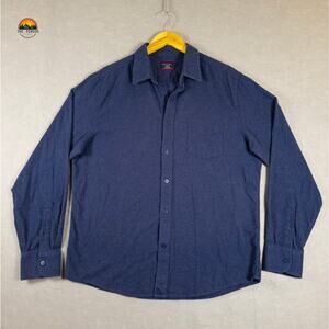 UNTUCKit Button-Up Shirt Blue Long Sleeve Pocket Slim Fit Men's Size XL